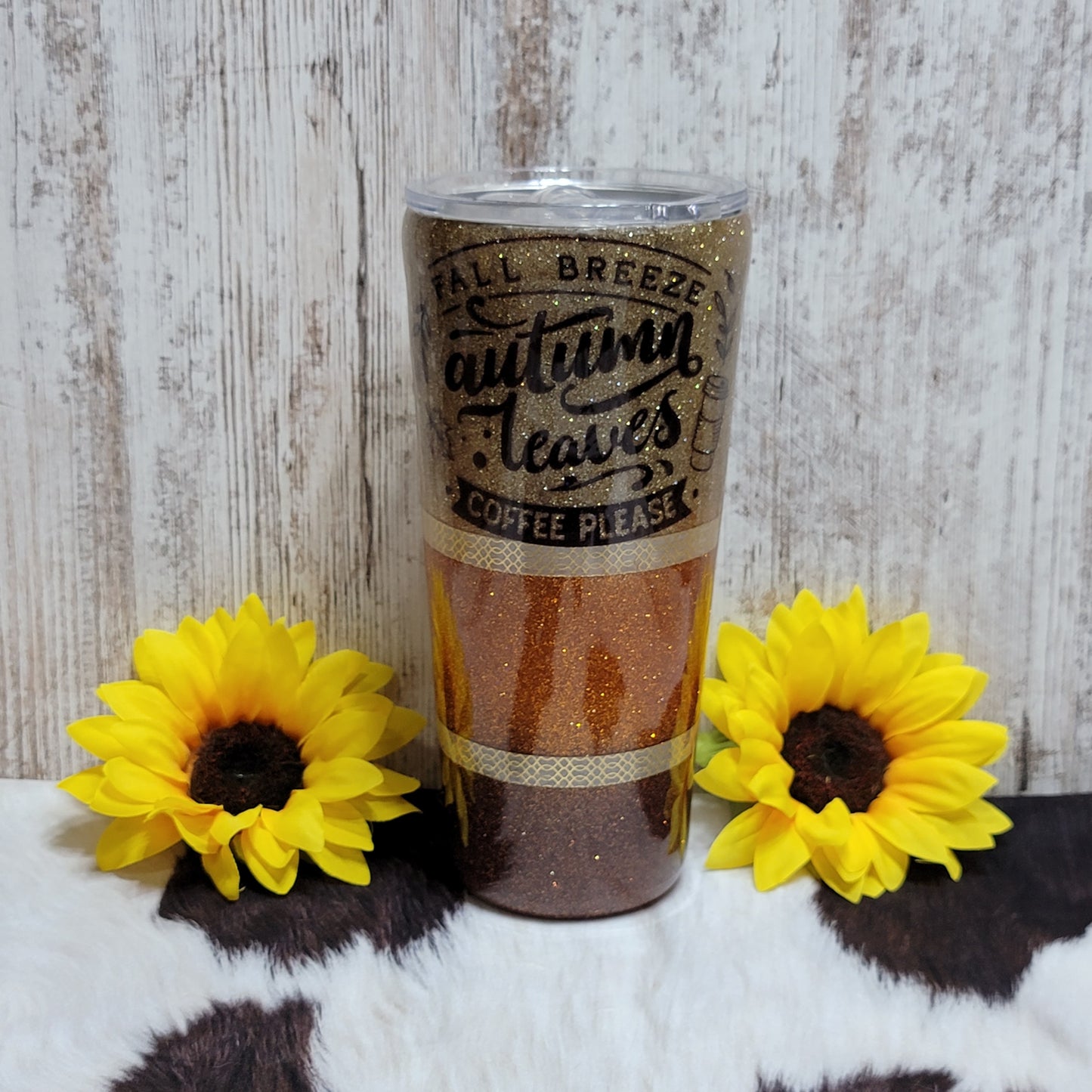 32 oz Tapered Autumn Leaves RTS Drinkware Farmhouse Hobbies