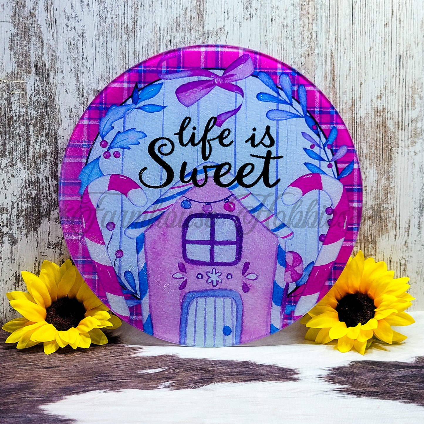 Lg. Round - Life is Sweet Home Decor/Accessories Farmhouse Hobbies