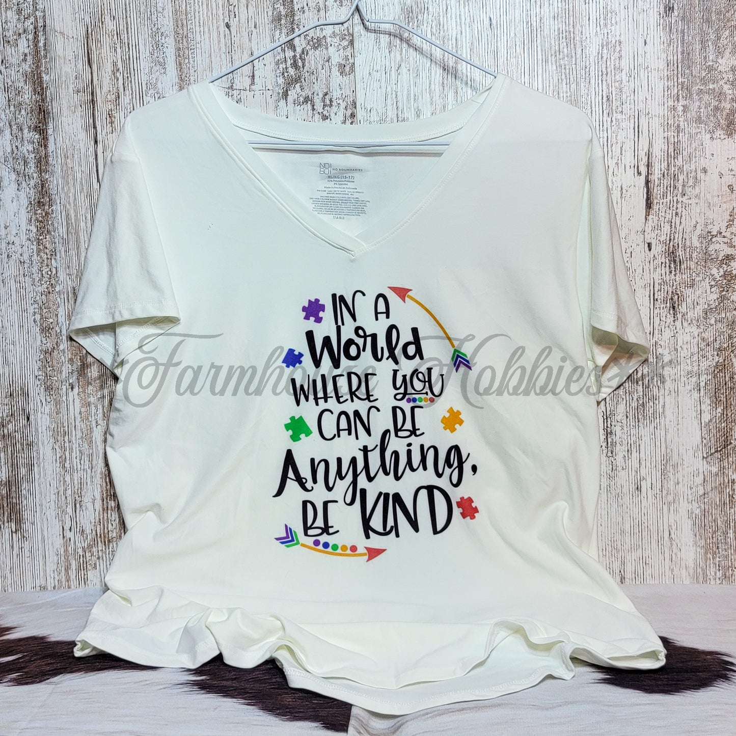 Be Kind Autism Tshirt SS T-shirt Farmhouse Hobbies