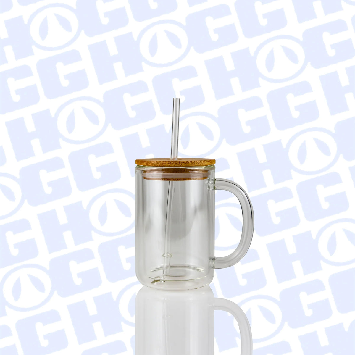 16 oz Sublimatable Glass Coffee Mug - Glitter Globe