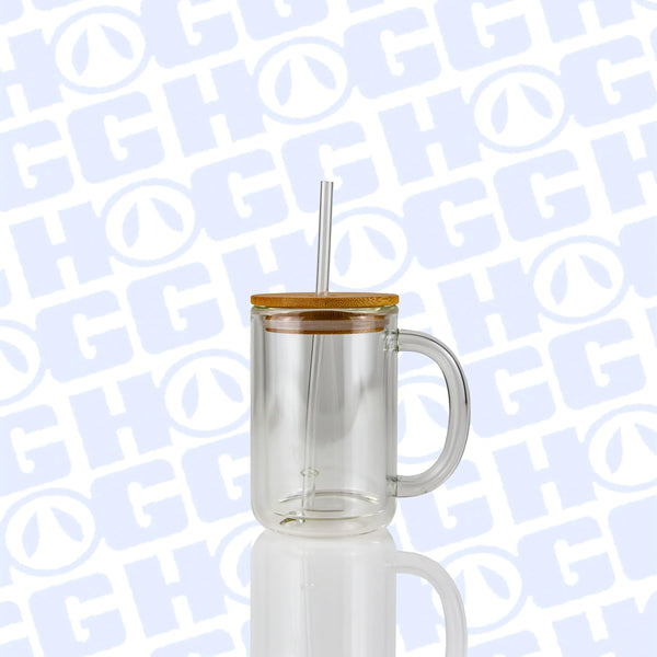 16 oz Sublimatable Glass Coffee Mug - Glitter Globe
