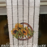 Towel Set (2) Western Sunflower Home Decor/Accessories Farmhouse Hobbies   