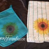 Towel/Potholder Set-Sunflower Home Decor/Accessories Farmhouse Hobbies   