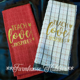Towel Set (2) Teach Love Inspire Home Decor/Accessories Farmhouse Hobbies   