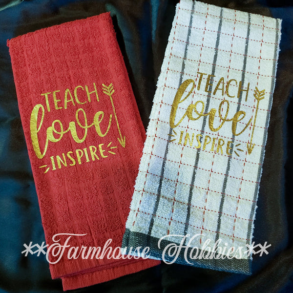 Towel Set (2) Teach Love Inspire Home Decor/Accessories Farmhouse Hobbies   