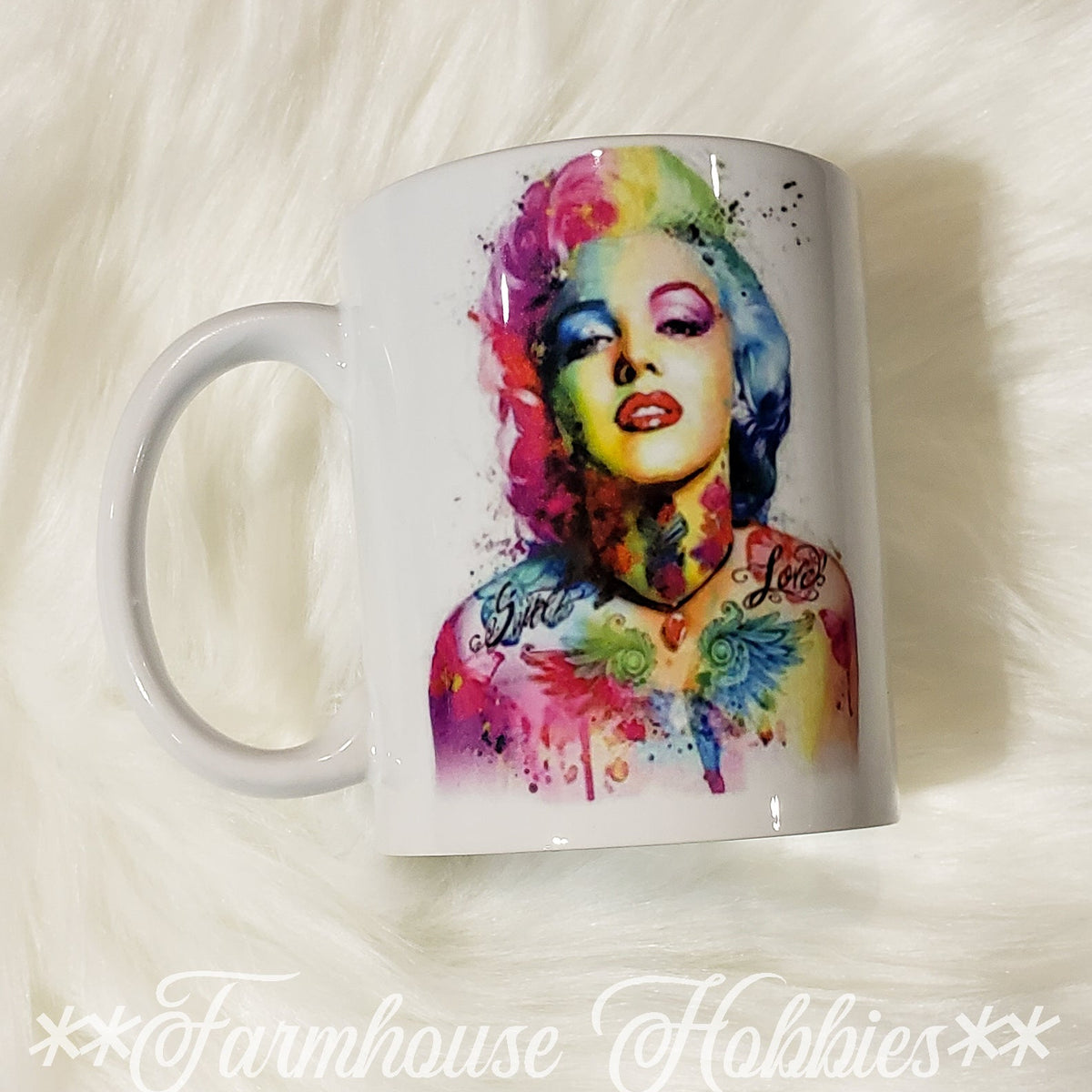 Marilyn Monroe Water Color RTS Drinkware Farmhouse Hobbies   