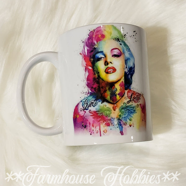 Marilyn Monroe Water Color RTS Drinkware Farmhouse Hobbies   