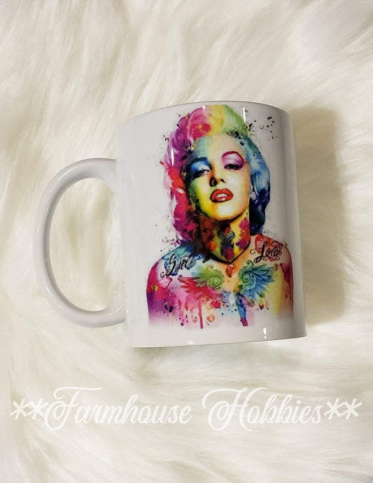 Marilyn Monroe Water Color RTS Drinkware Farmhouse Hobbies   
