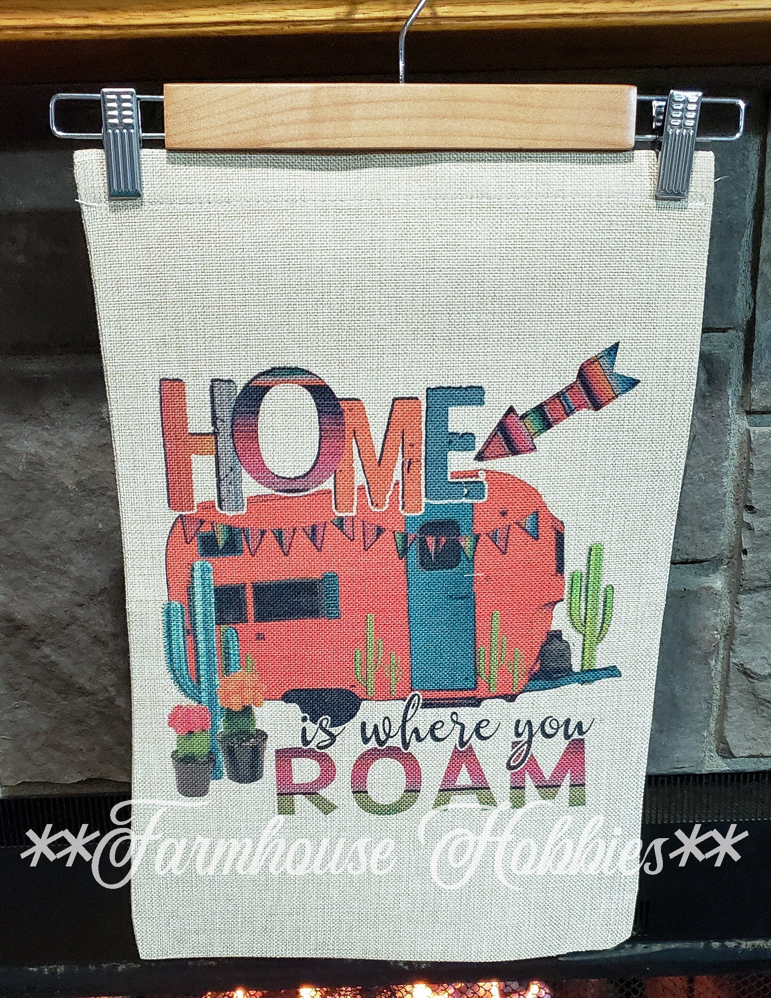 Home is Where You Roam Canvas Garden Flag Home Decor/Accessories Farmhouse Hobbies   
