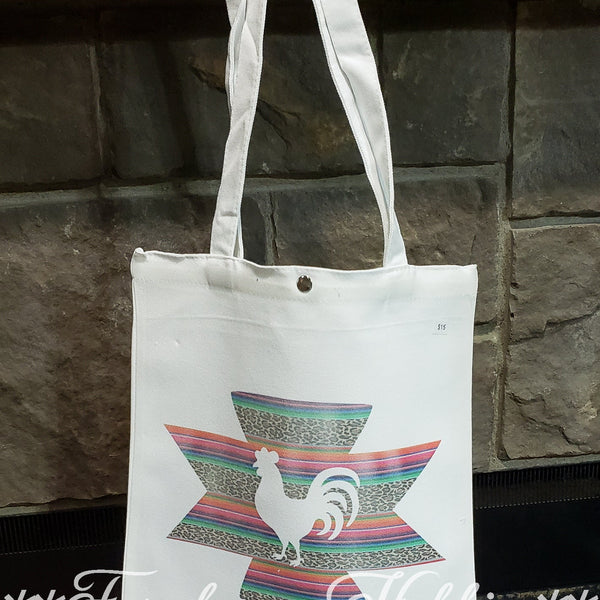 Aztec Chicken Canvas Tote Home Decor/Accessories Farmhouse Hobbies   