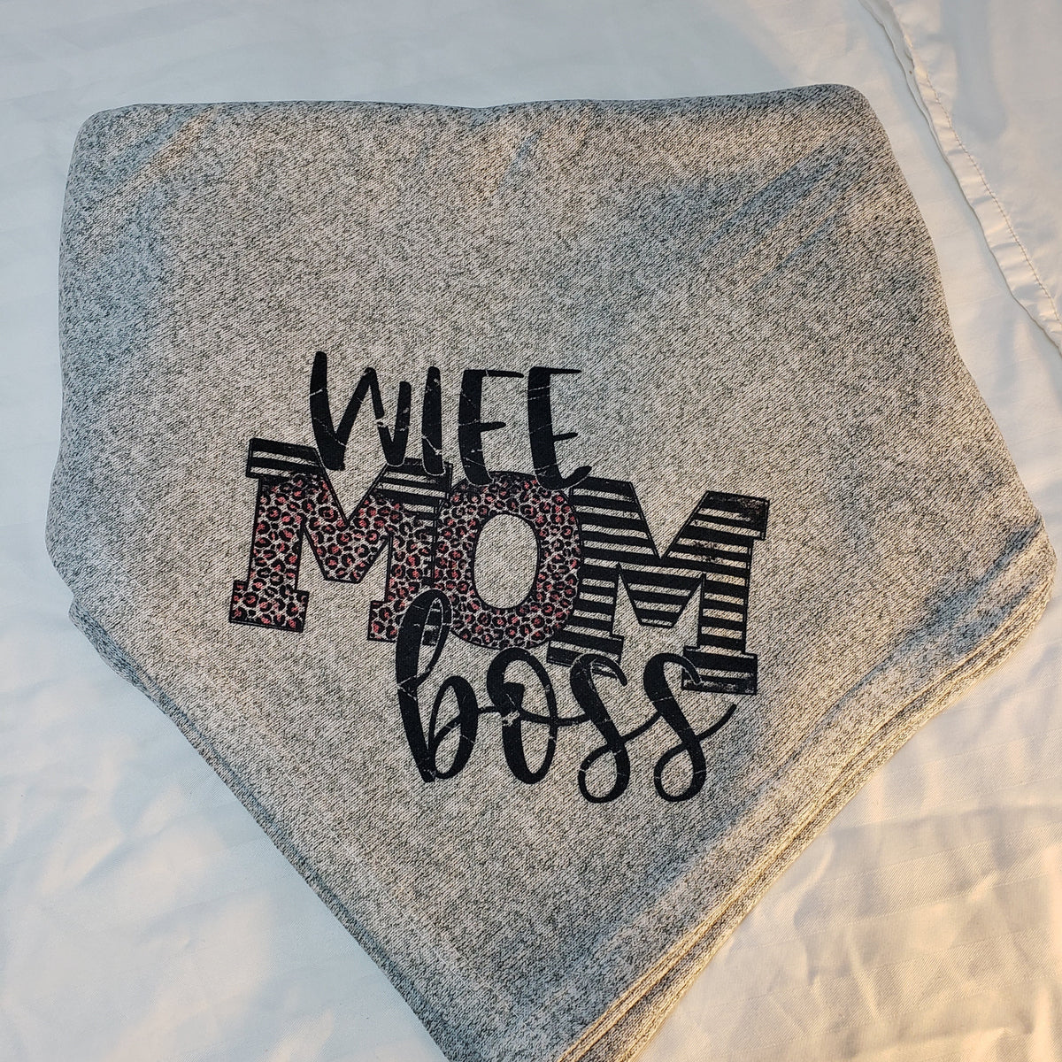Wife Mom Boss Sweater Blanket