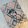 Peach Aztec Lazy Sloth Fleece Blanket