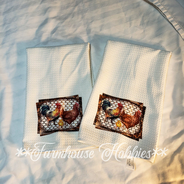 Towel Set - Chickens Home Decor/Accessories Farmhouse Hobbies   