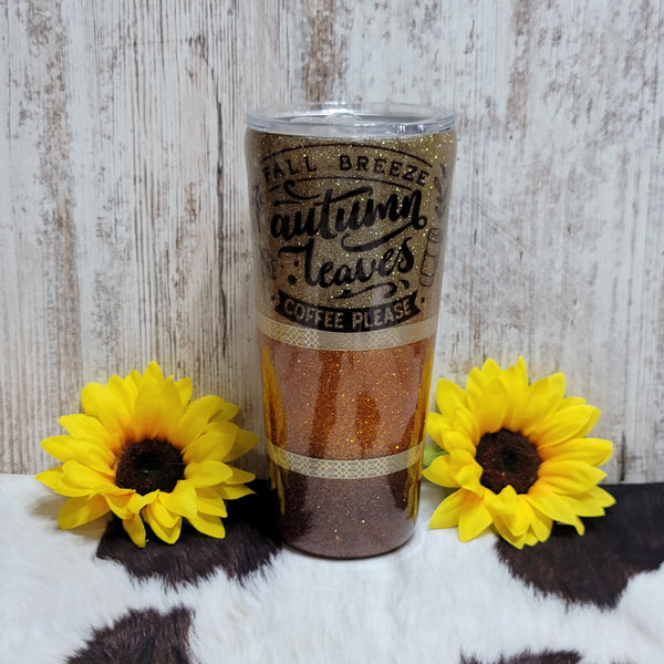 32 oz Tapered Autumn Leaves RTS Drinkware Farmhouse Hobbies   