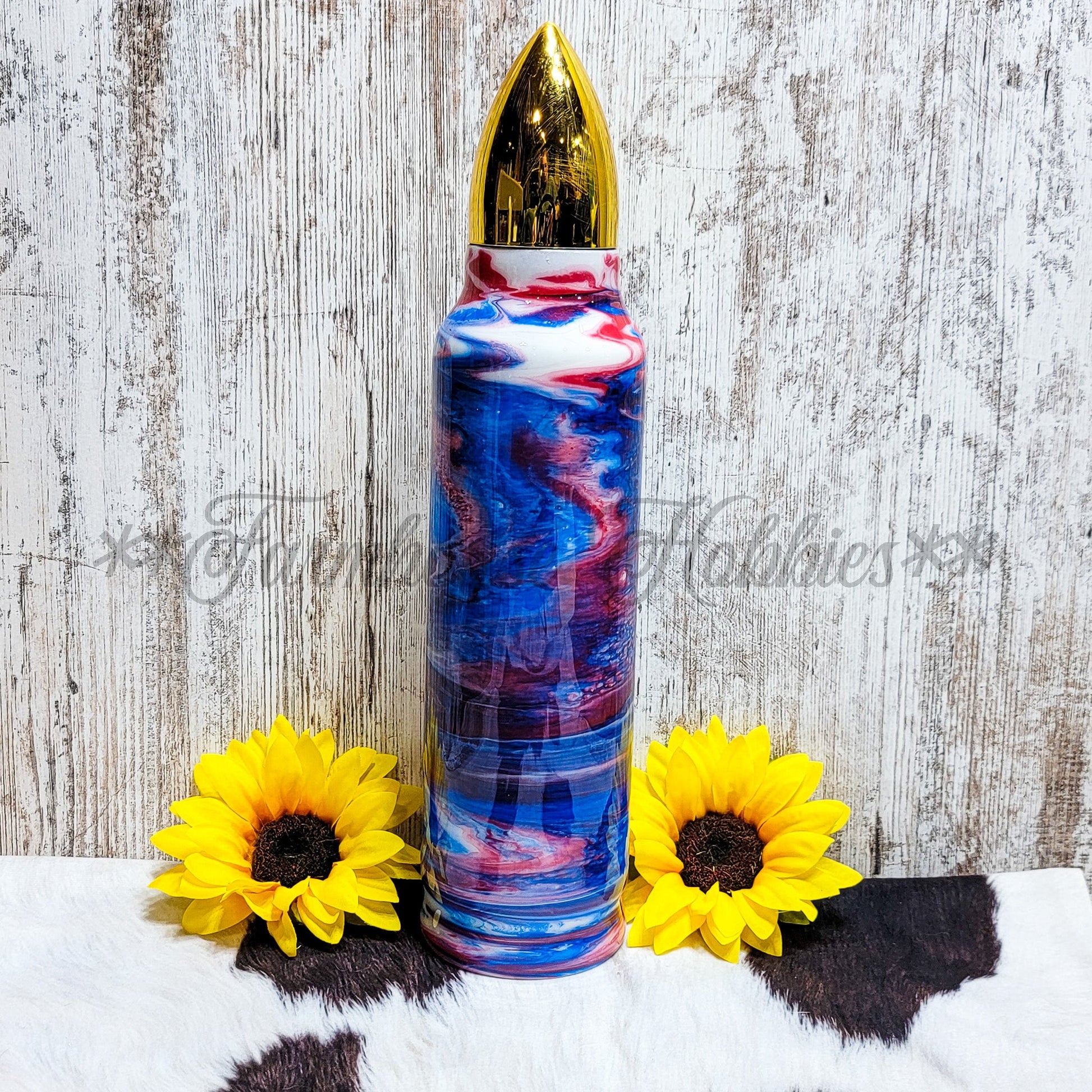 32 oz Bullet Red White & Blue Swirl RTS Drinkware Farmhouse Hobbies   