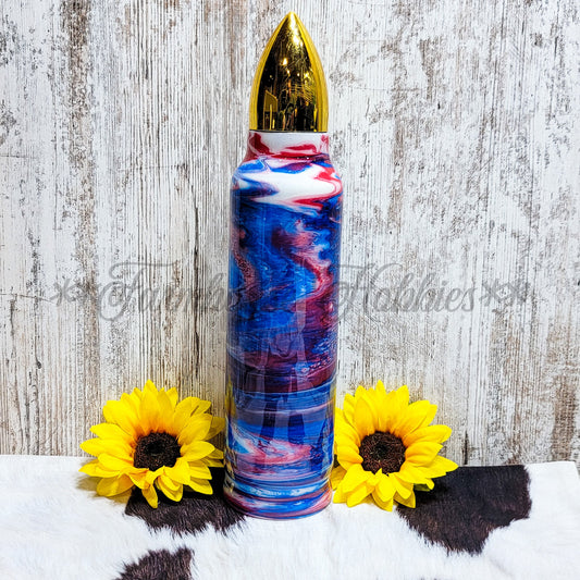 32 oz Bullet Red White & Blue Swirl RTS Drinkware Farmhouse Hobbies   