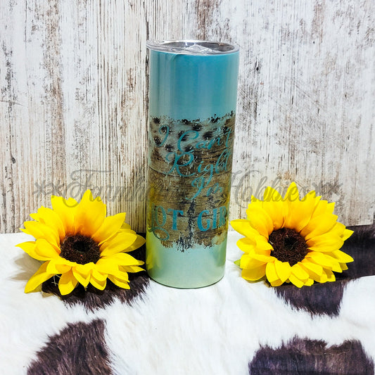 20 oz Skinny Blue Glitter Hot Girl RTS Drinkware Farmhouse Hobbies   