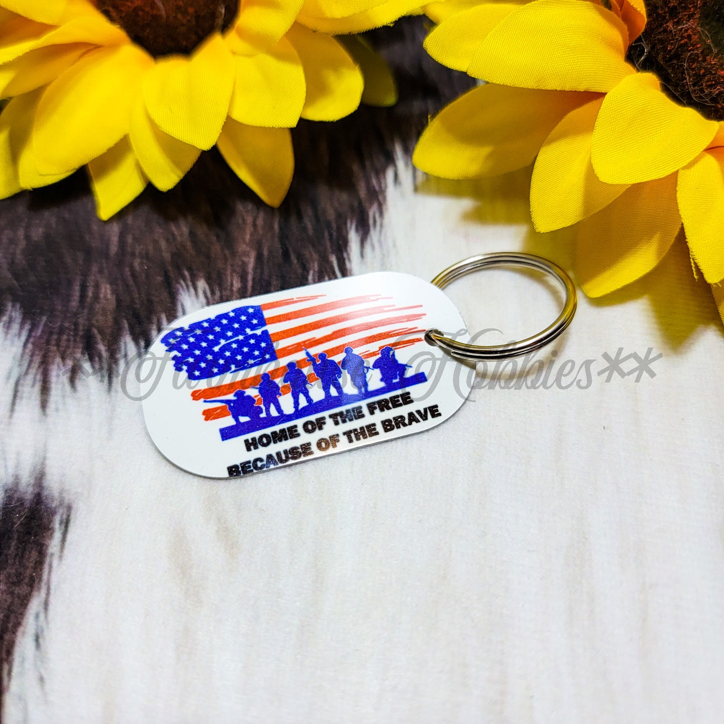 Metal Keychain - Home of the Free Dog Tag