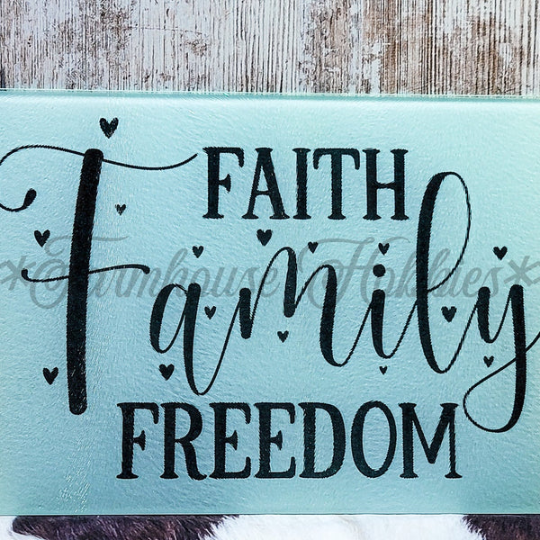 Sm. Rectangle - Faith Family Freedom Home Decor/Accessories Farmhouse Hobbies   