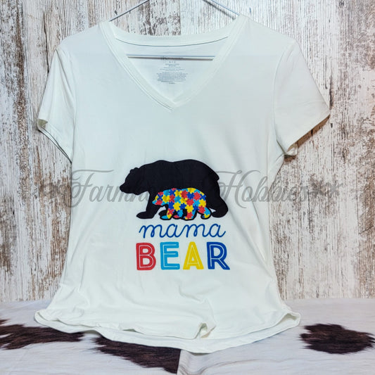 Mama Bear Autism Tshirt SS T-shirt Farmhouse Hobbies   