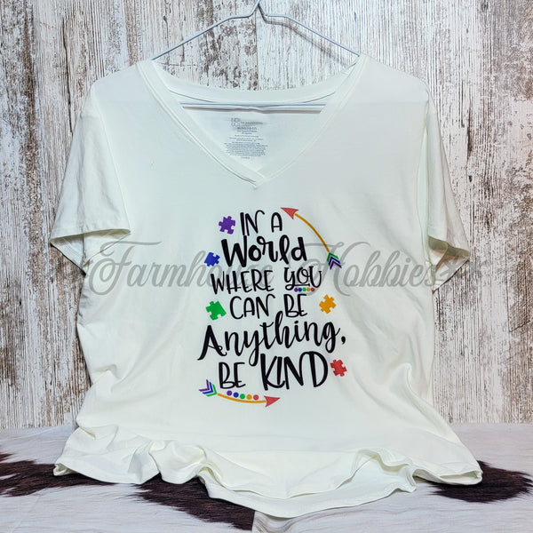 Be Kind Autism Tshirt SS T-shirt Farmhouse Hobbies   