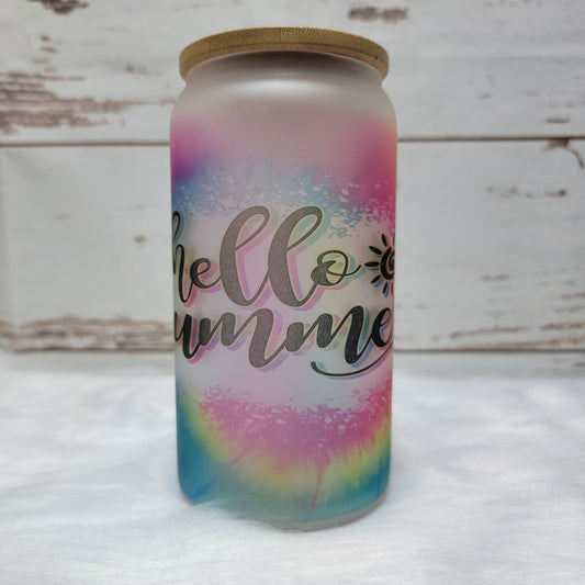 Summer Glass Can Tumbler with custom tumbler design
