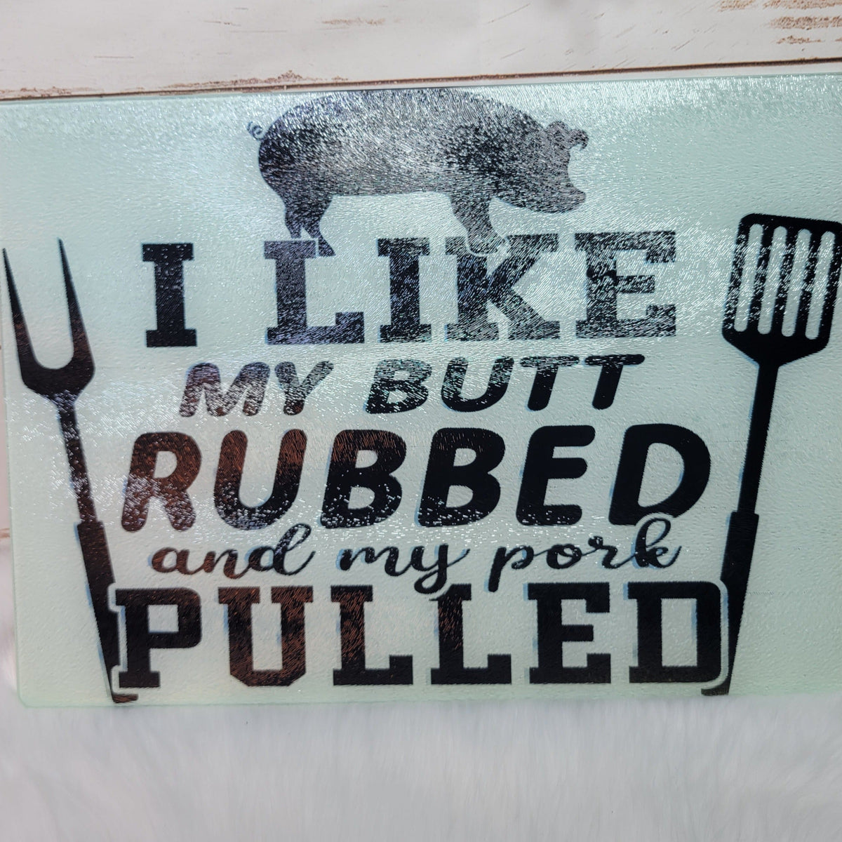 Lg. Rectangle - Butt Rubbed with custom gift design