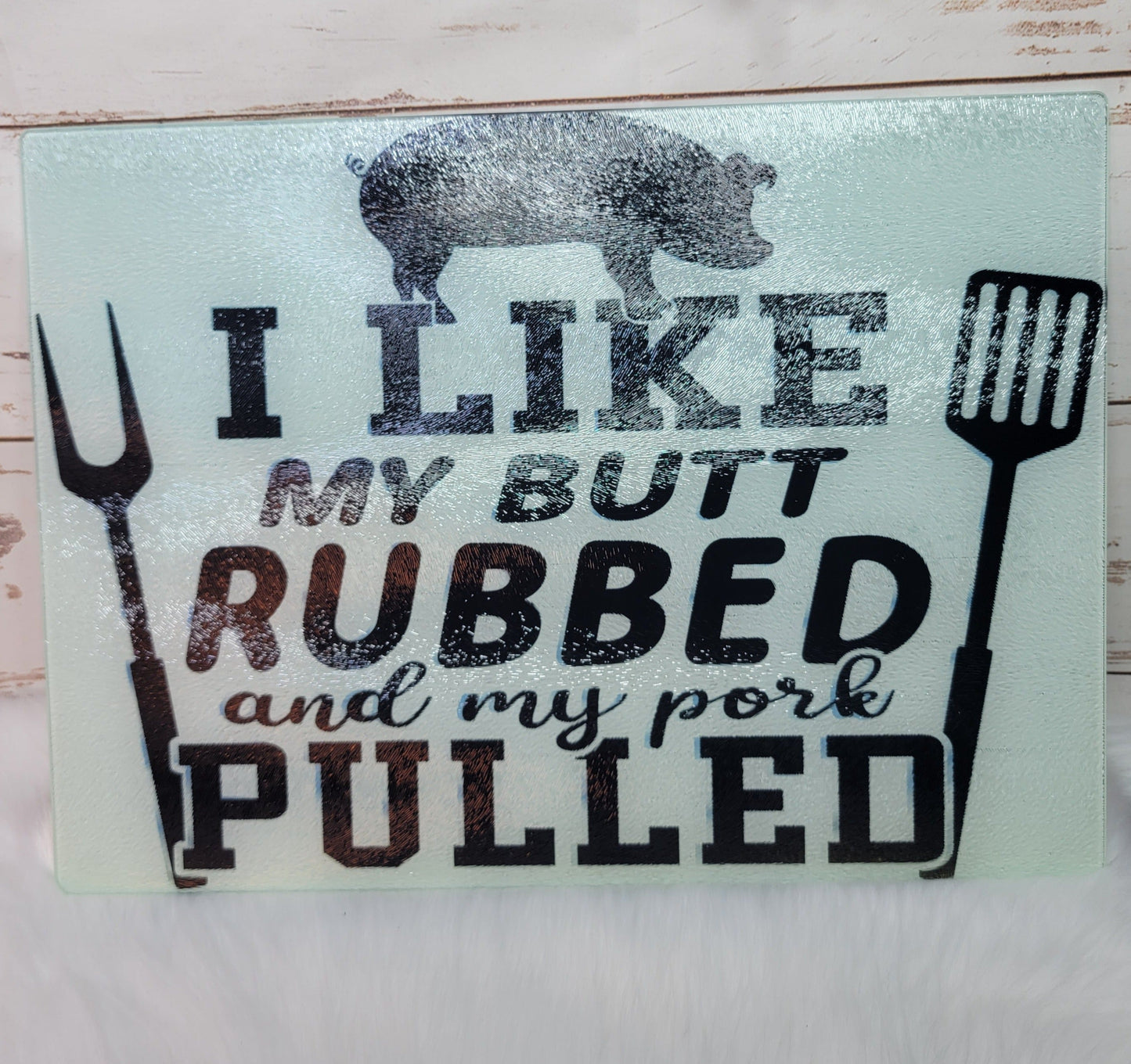 Lg. Rectangle - Butt Rubbed with custom gift design