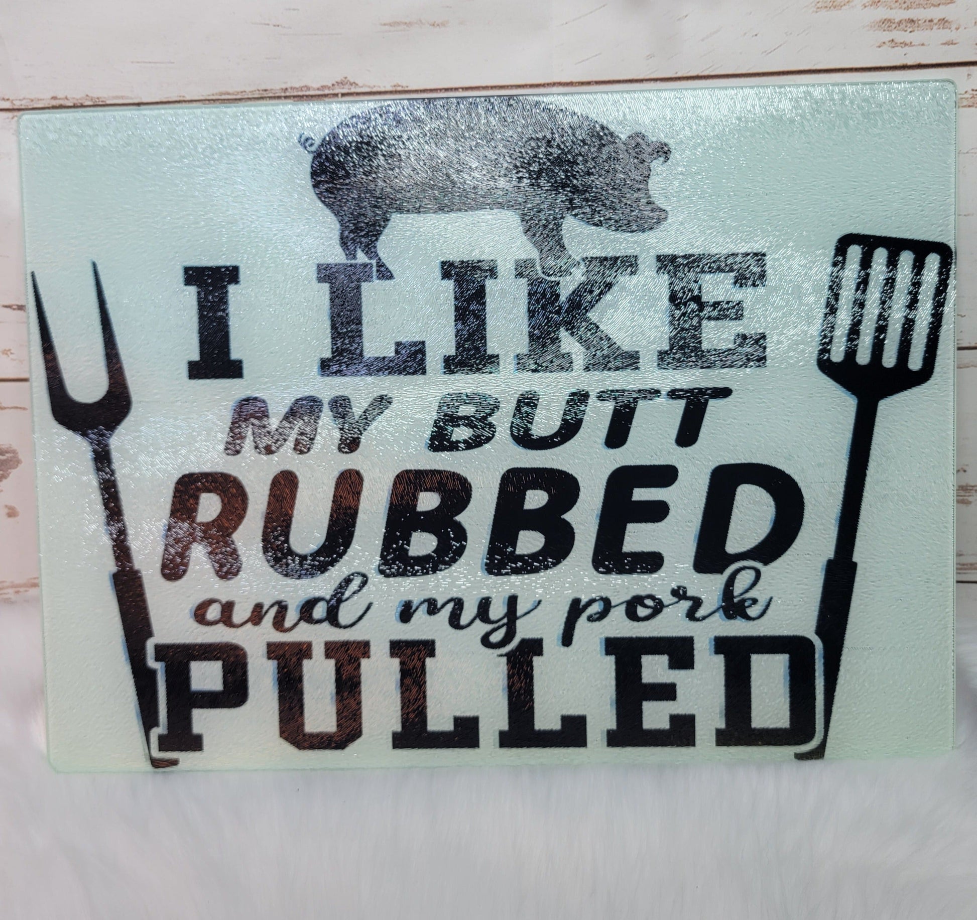 Lg. Rectangle - Butt Rubbed with custom gift design