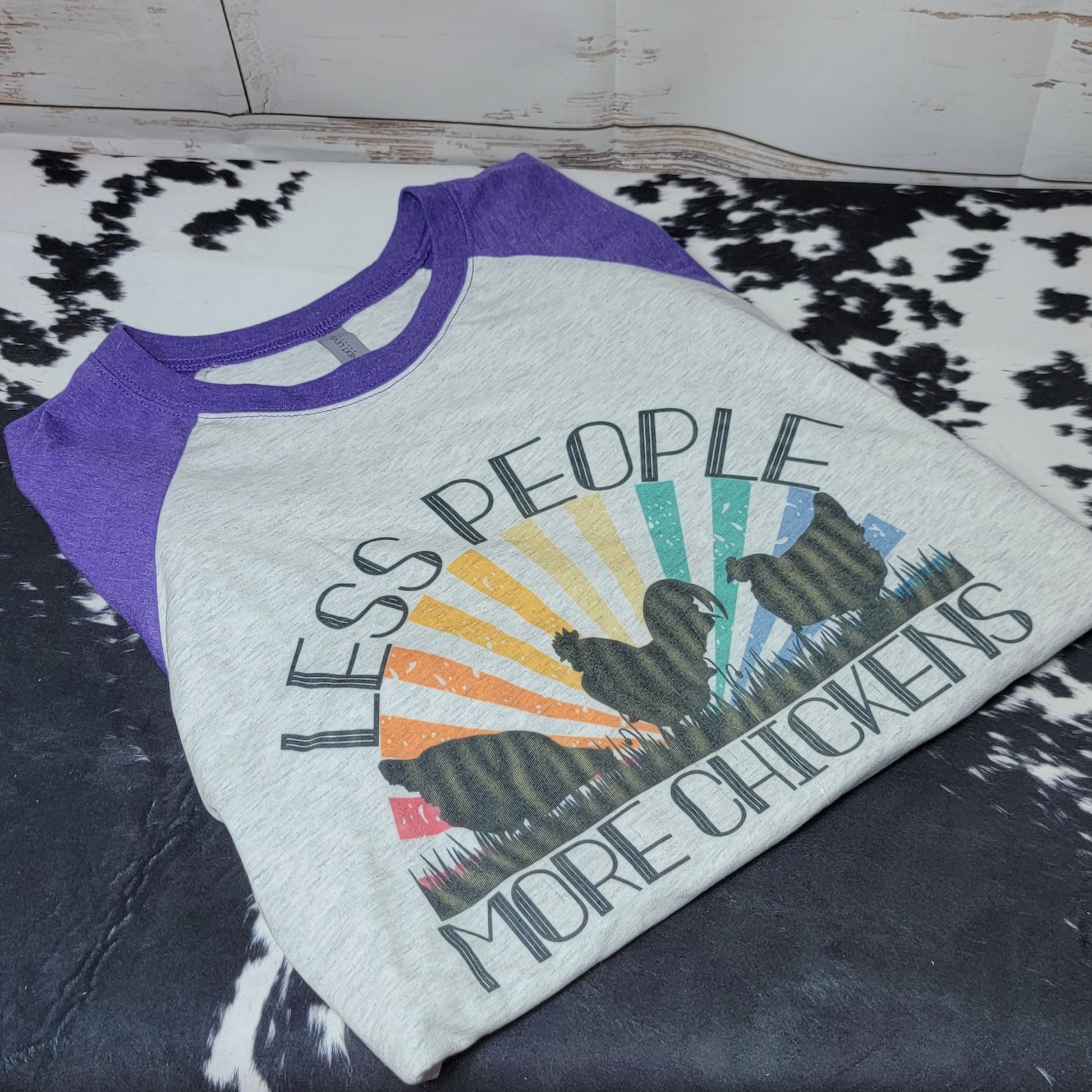 More Chickens Raglan Tshirt with custom t-shirt design