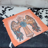 Aztec Wood Cross Tee  Farmhouse Hobbies   