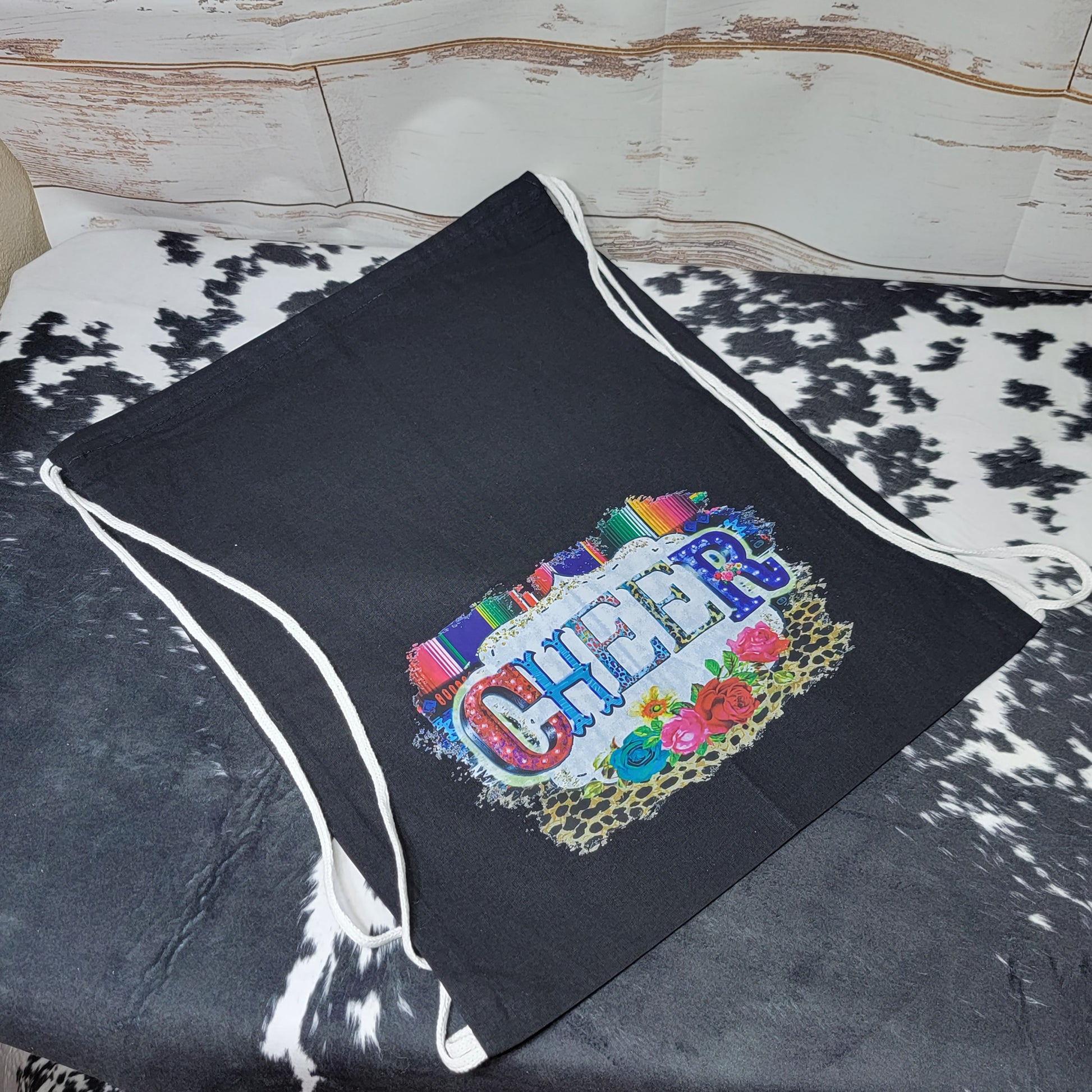 Cheer Drawstring Backpack with custom gift design