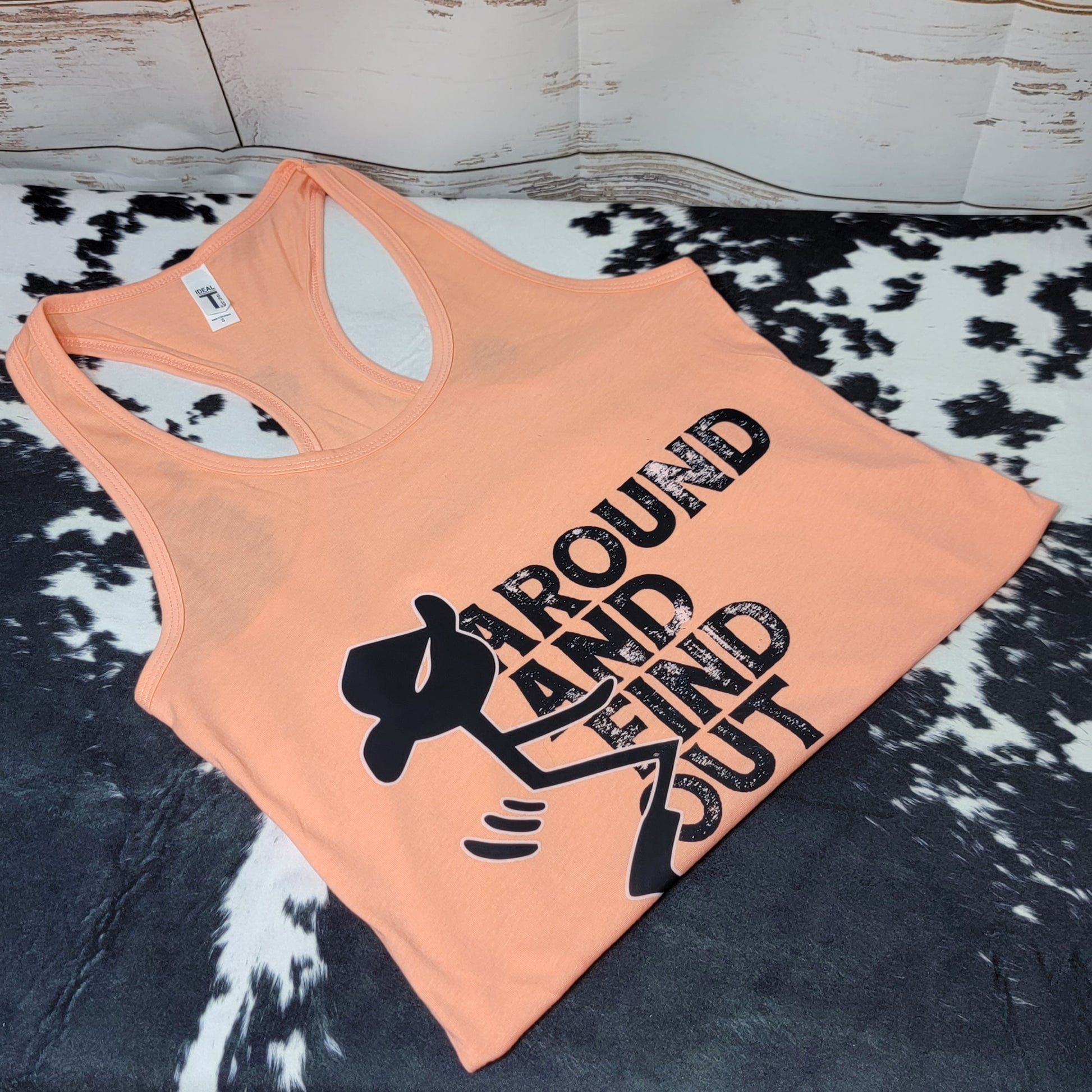 Cowboy F Around Racerback Tank with custom gift design