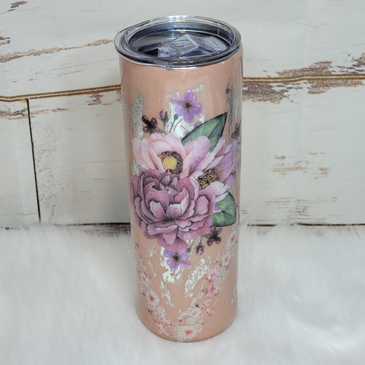 20 oz Skinny Pink Rose RTS Drinkware Farmhouse Hobbies   