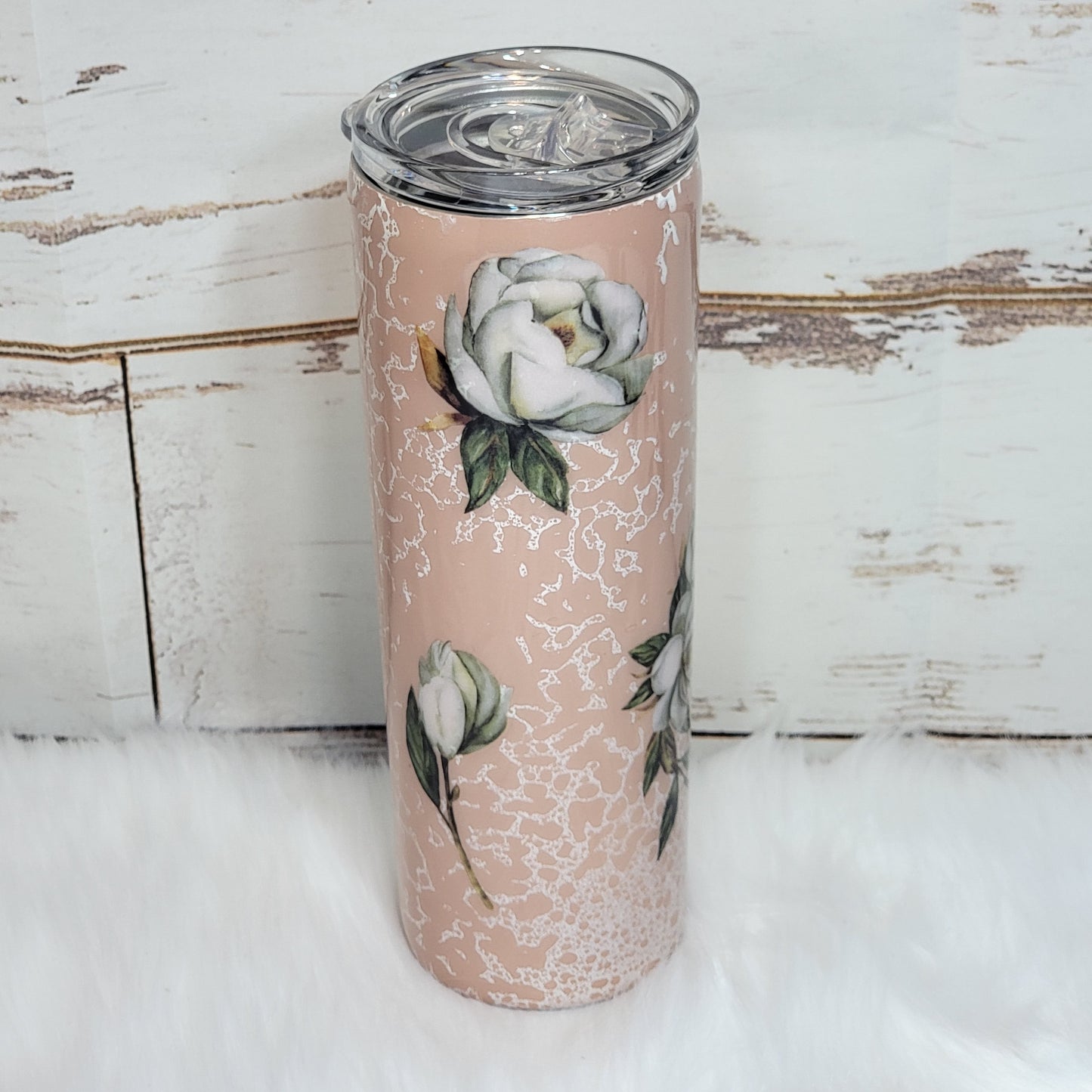 20 oz White Magnolia RTS Drinkware Farmhouse Hobbies   