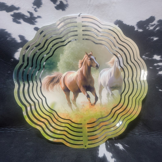 Running Horse Pair Wind Spinner  Farmhouse Hobbies   