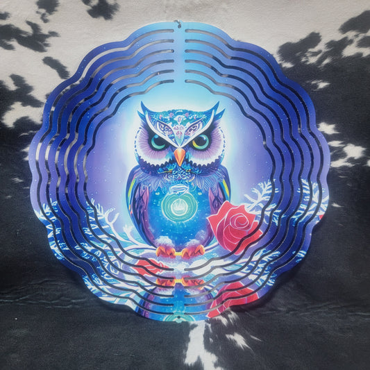 Wind Spinner - Blue Owl  Farmhouse Hobbies   