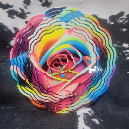 Neon Rose Wind Spinner  Farmhouse Hobbies   