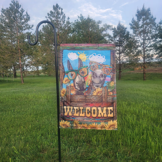 Garden Flag - Welcome Donkeys Home Decor/Accessories Farmhouse Hobbies   
