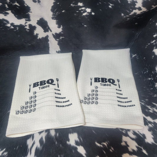 BBQ Timer Towel Set Home Decor/Accessories Farmhouse Hobbies   