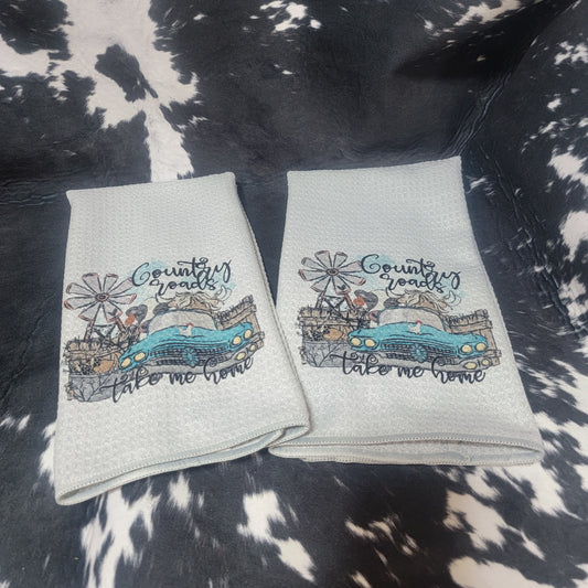 Country Roads Towel Set Home Decor/Accessories Farmhouse Hobbies   