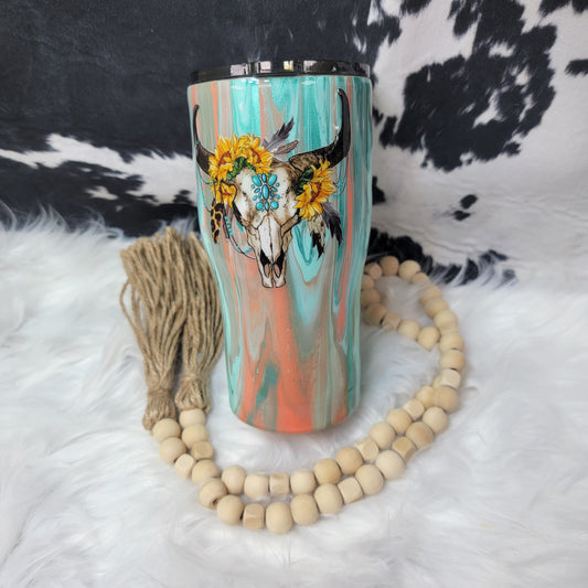 20 oz Modern Skull Tumbler with custom tumbler design