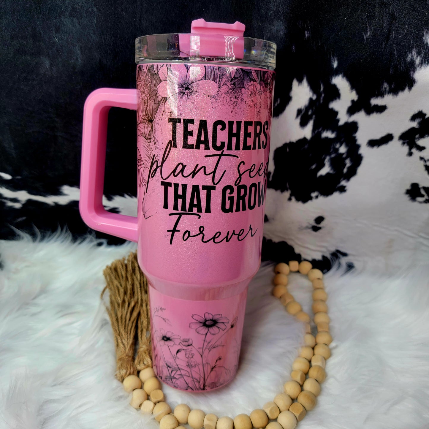 40 oz Pink Shimmer - Teacher  Farmhouse Hobbies   