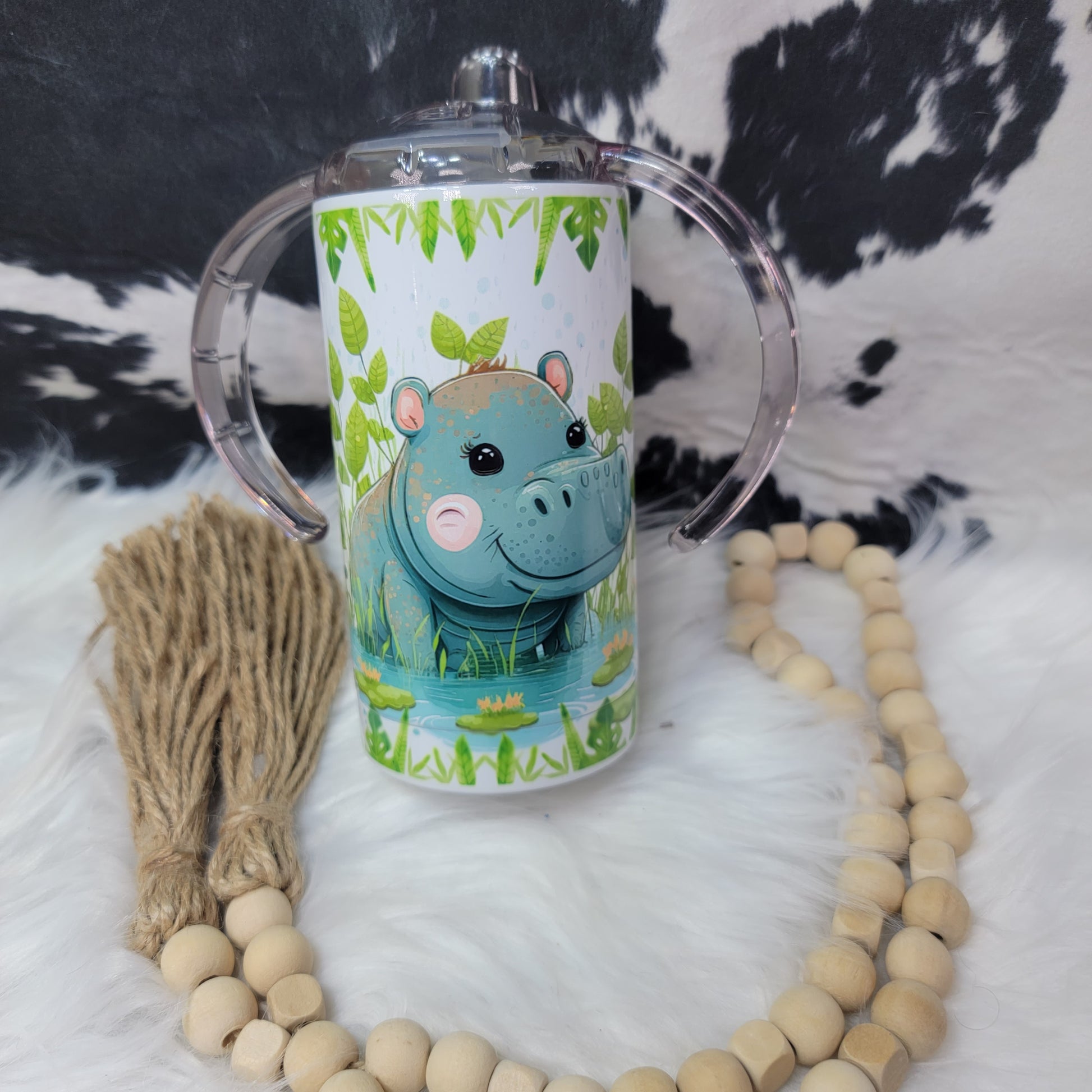 12 oz Sippy - Hippo Stainless Steel Sublimation Farmhouse Hobbies   