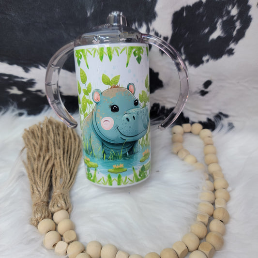 12 oz Sippy - Hippo Stainless Steel Sublimation Farmhouse Hobbies   