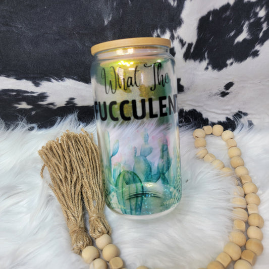 16 oz Glass Can - Fucculent  Farmhouse Hobbies   