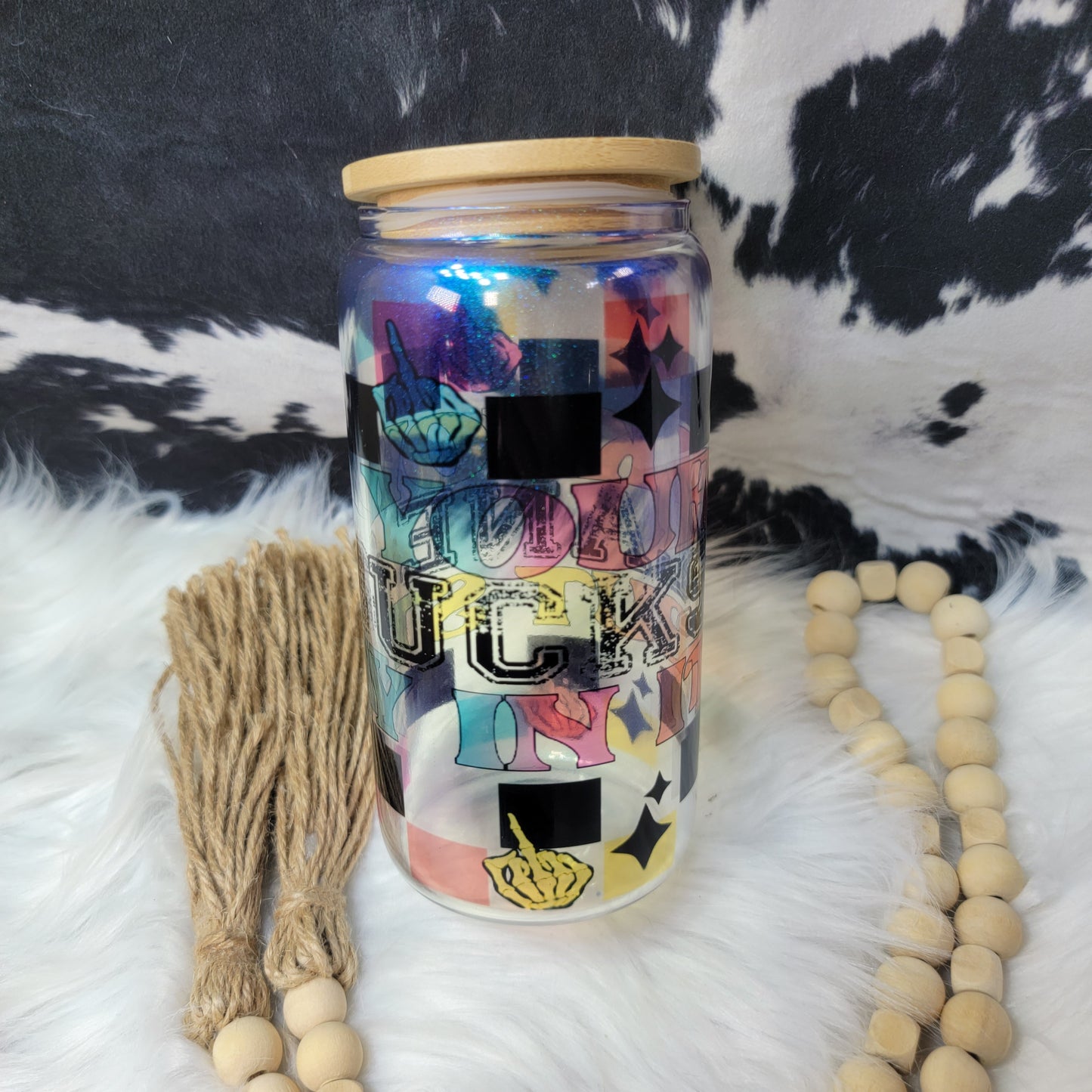 16 oz Glass Can - Stay in your Lane  Farmhouse Hobbies   