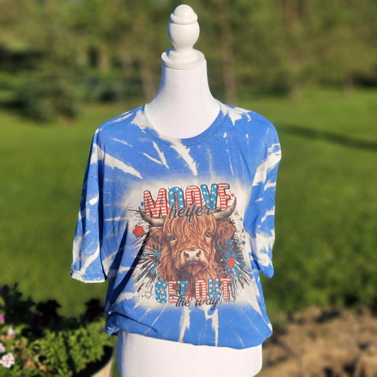 Move Heifer-Blue Tee with custom t-shirt design