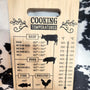 Small Wood Cutting Board - Cooking Temp with custom gift design