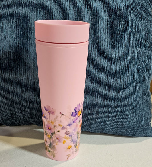 20 oz Strata - Pink Wild Flowers with custom gift design